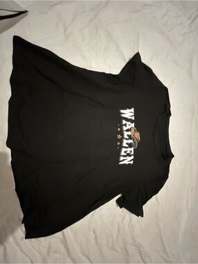 SHEIN Black Short-Sleeve Graphic Tee with WALTEN Logo